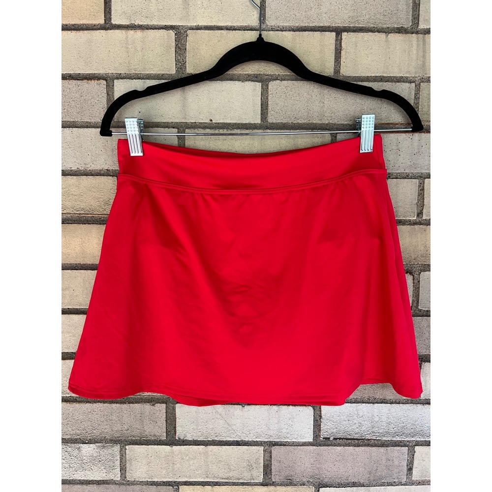 Lands End Swim Matching Set Red Ruffle Tankini Top Swim Skirt Small Size 4 - Picture 7 of 10